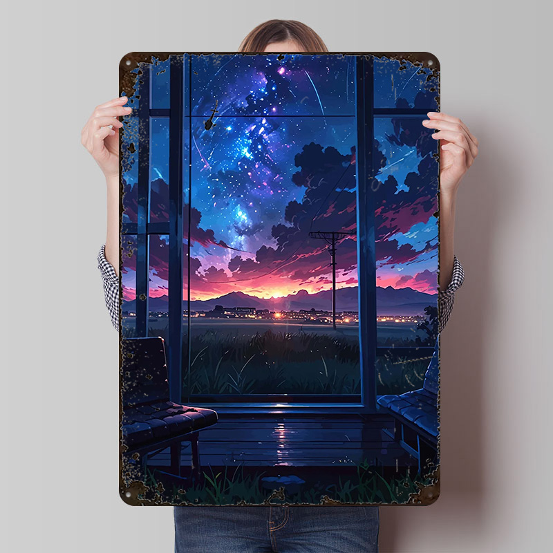 Custom Night Sky - Affiche imprimée Anime Vue sur la