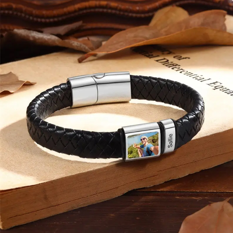 Coordinates Bracelet - Bracelet de nom de photo personnalisé