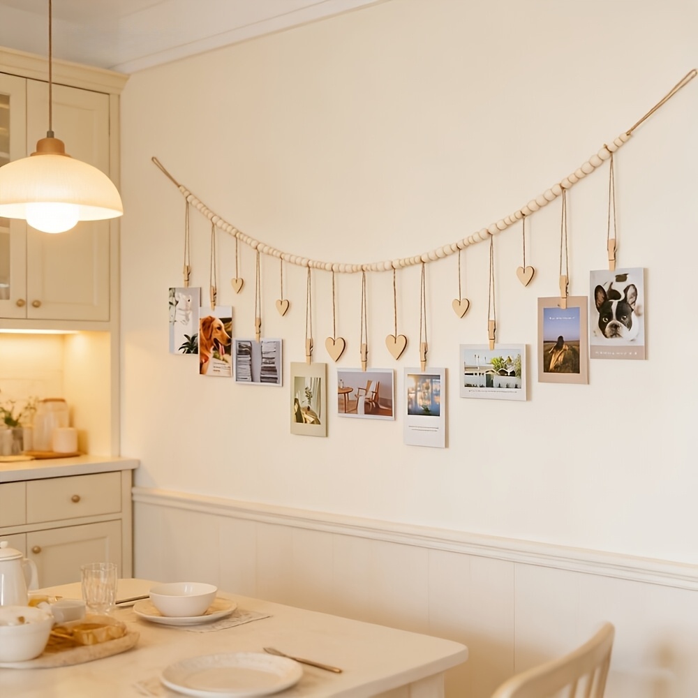 Engraved Wood Frame - Décoration murale pour photos suspendues -