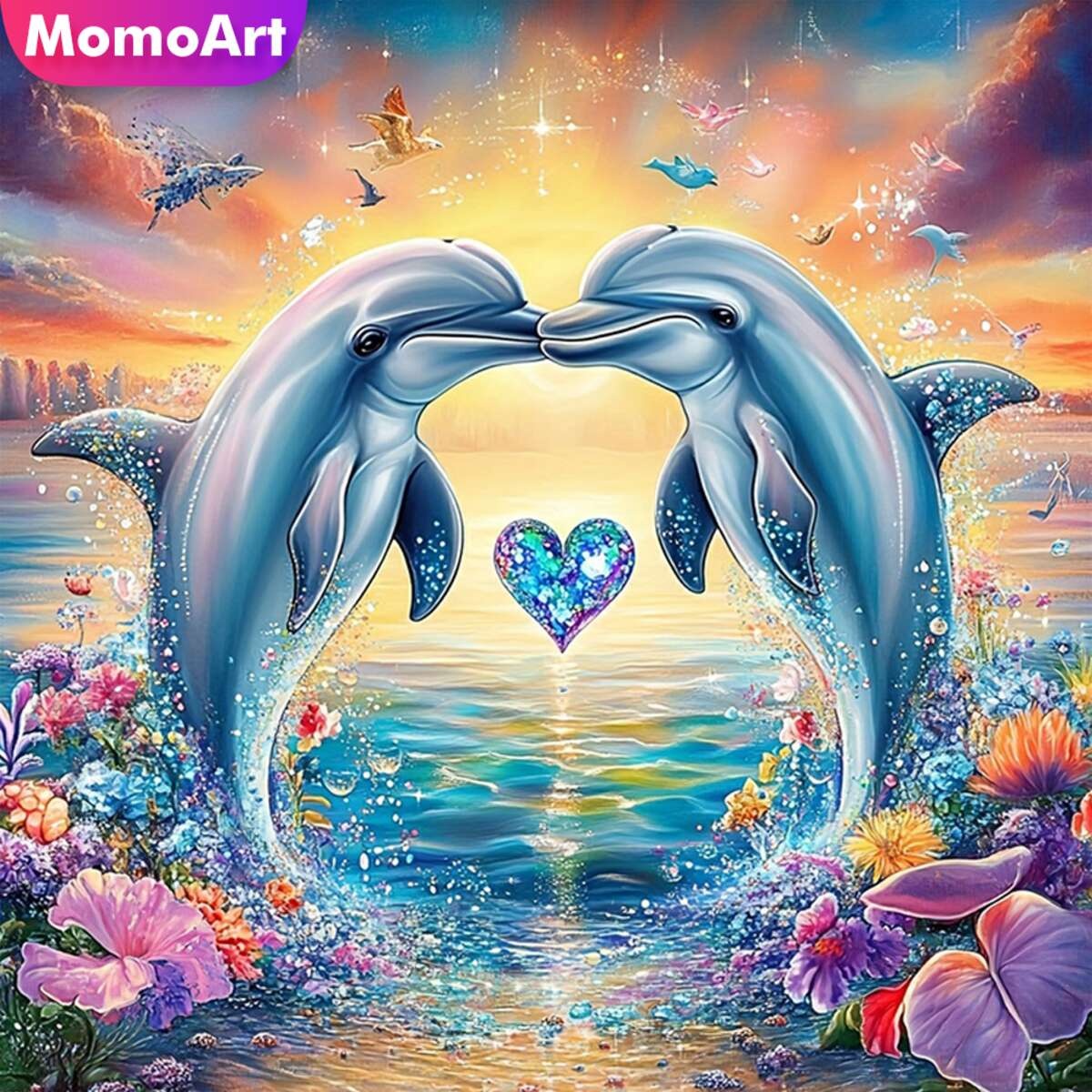Photo Mosaic Print - Momoart nouveauté diamant peinture dauphin Animal