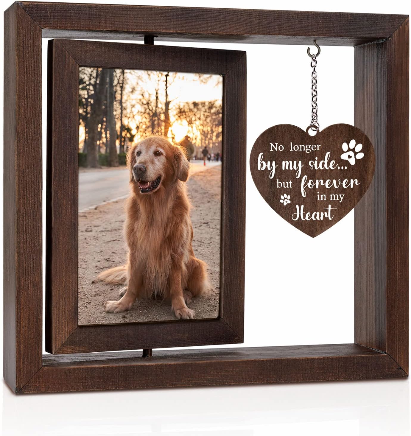 Engraved Wood Frame - Cadre photo commémoratif pour animaux de