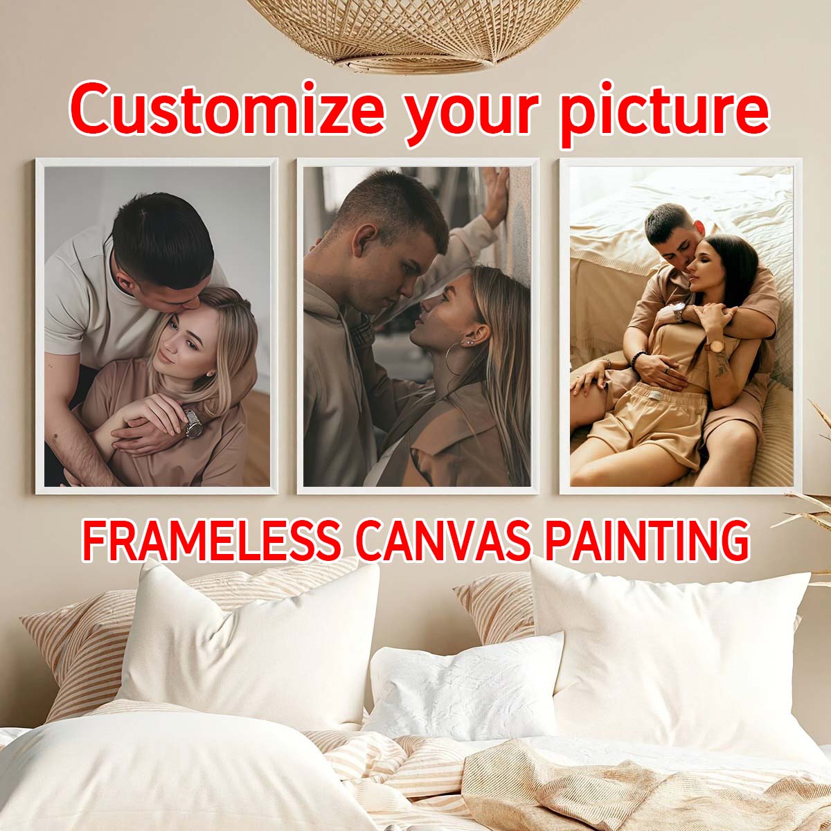 Engraved Wood Frame - Triptyque - Cadre photo en bois