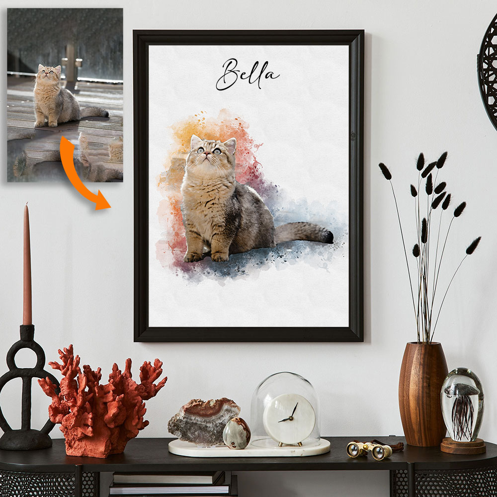 Pet Portrait Custom - Portrait d'animal de compagnie personnalisé de