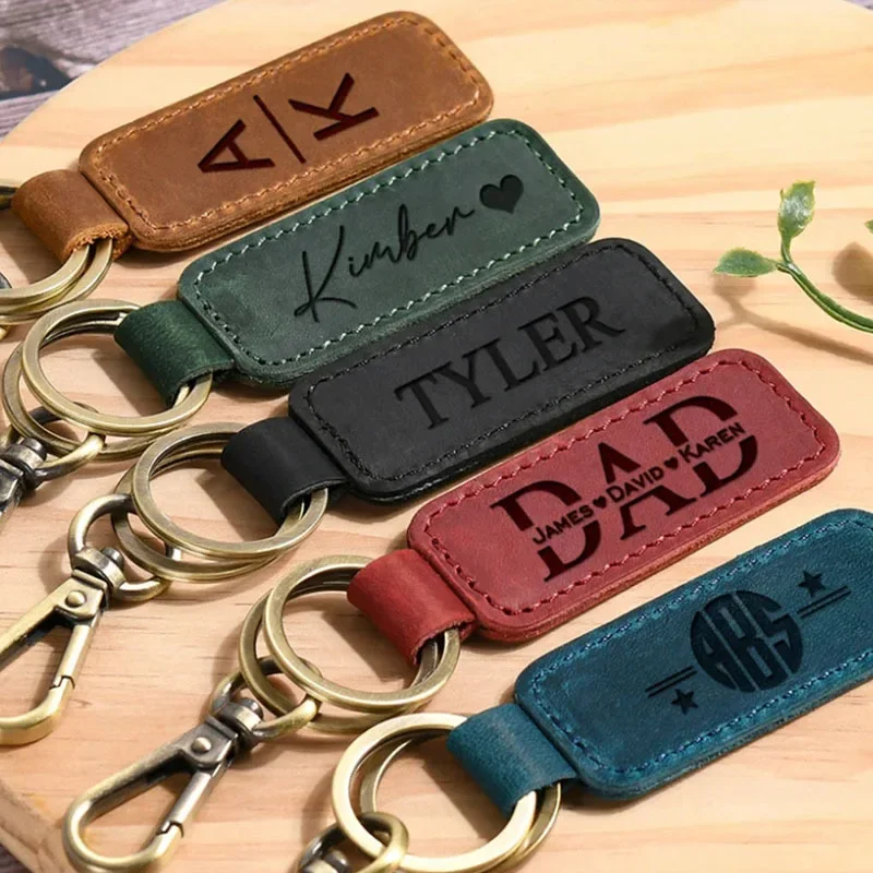 Initial Ring Custom - Porte-clés en cuir avec logo personnalisé