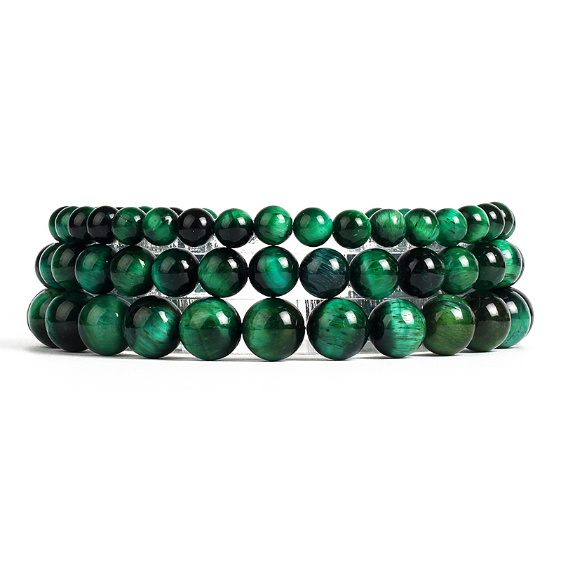 Coordinates Bracelet - Bracelet œil de tigre vert Royal