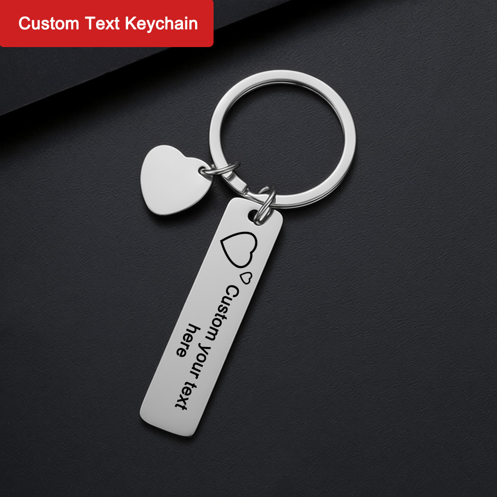 Initial Ring Custom - Porte-clés personnalisé avec texte, porte-clés en