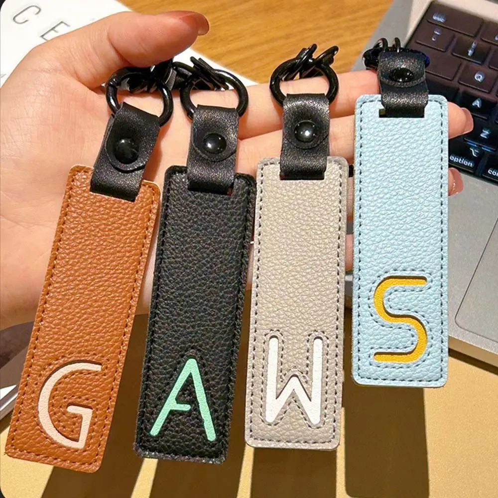 Monogram Keychain Leather - Porte-clés classique en cuir Pu A-Z,