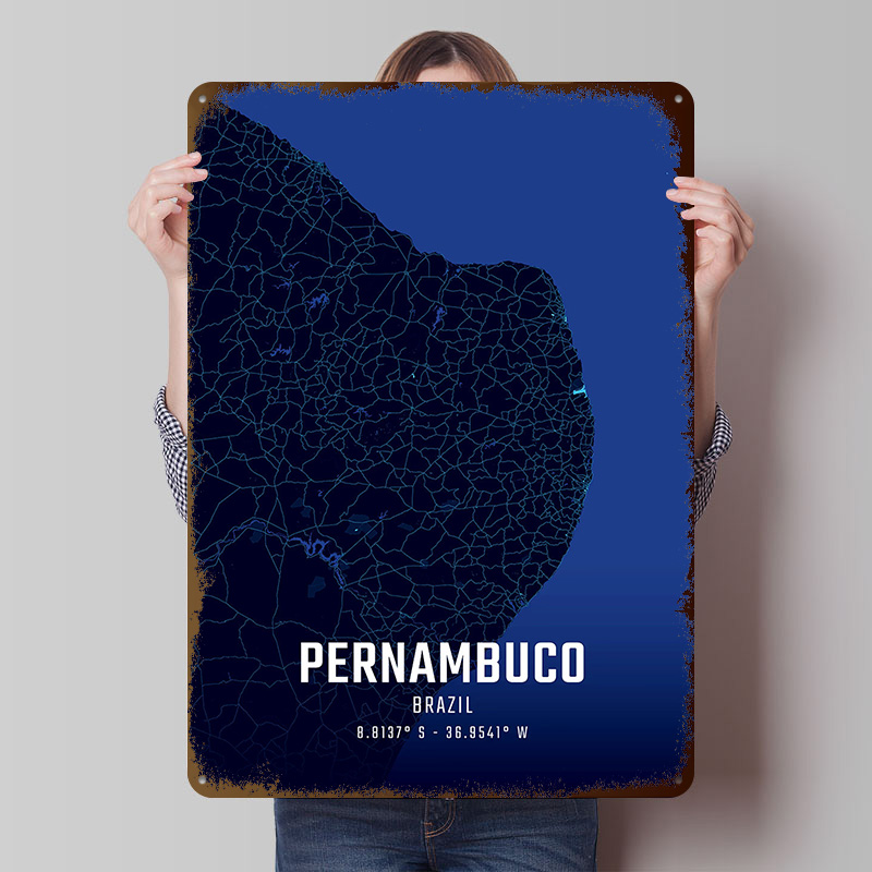 Custom Map Poster - Affiche en métal de la carte