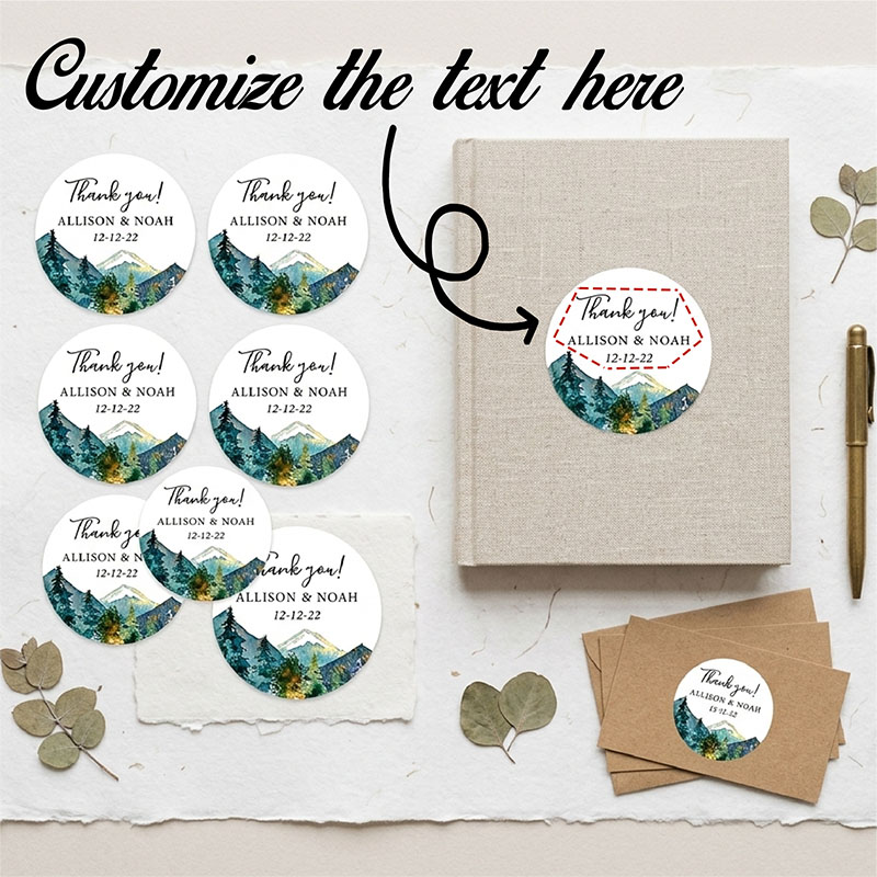 Personalized Name Box - Autocollants ronds personnalisés avec logo de