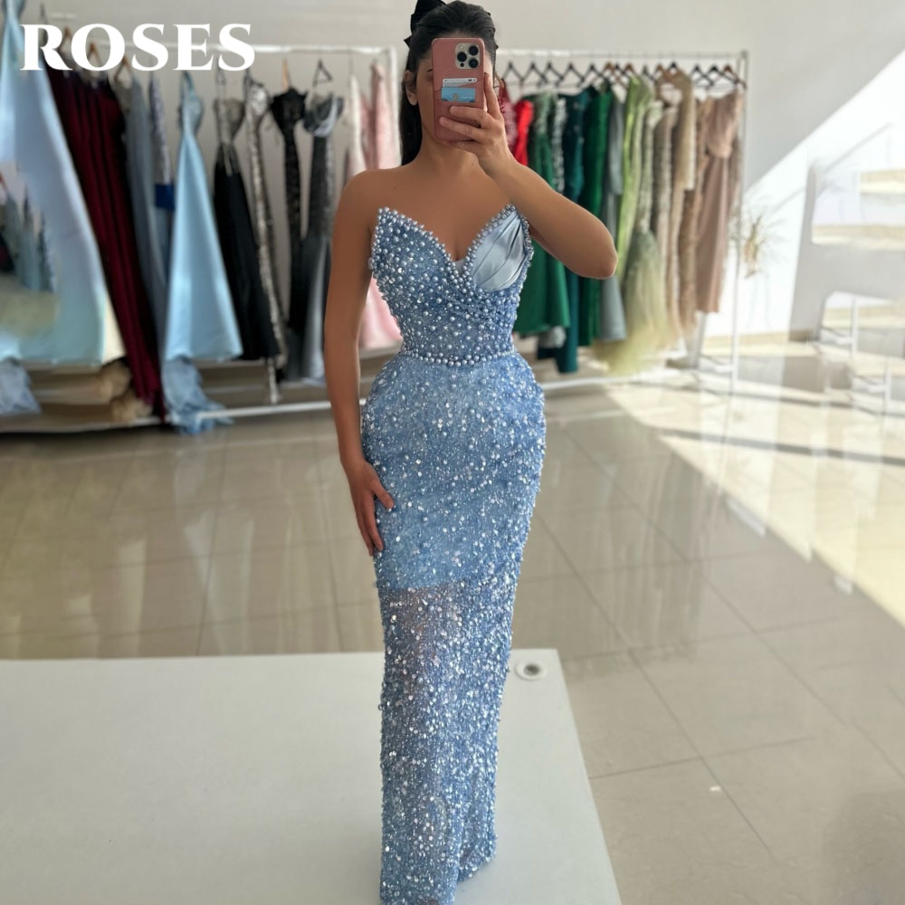Custom Night Sky - Robe de soirée glamour bleu ciel