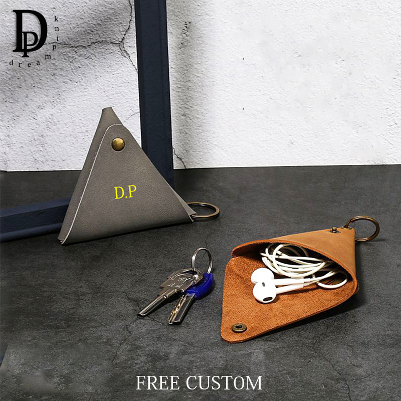 Initial Ring Custom - Mini porte-monnaie en cuir avec initiales