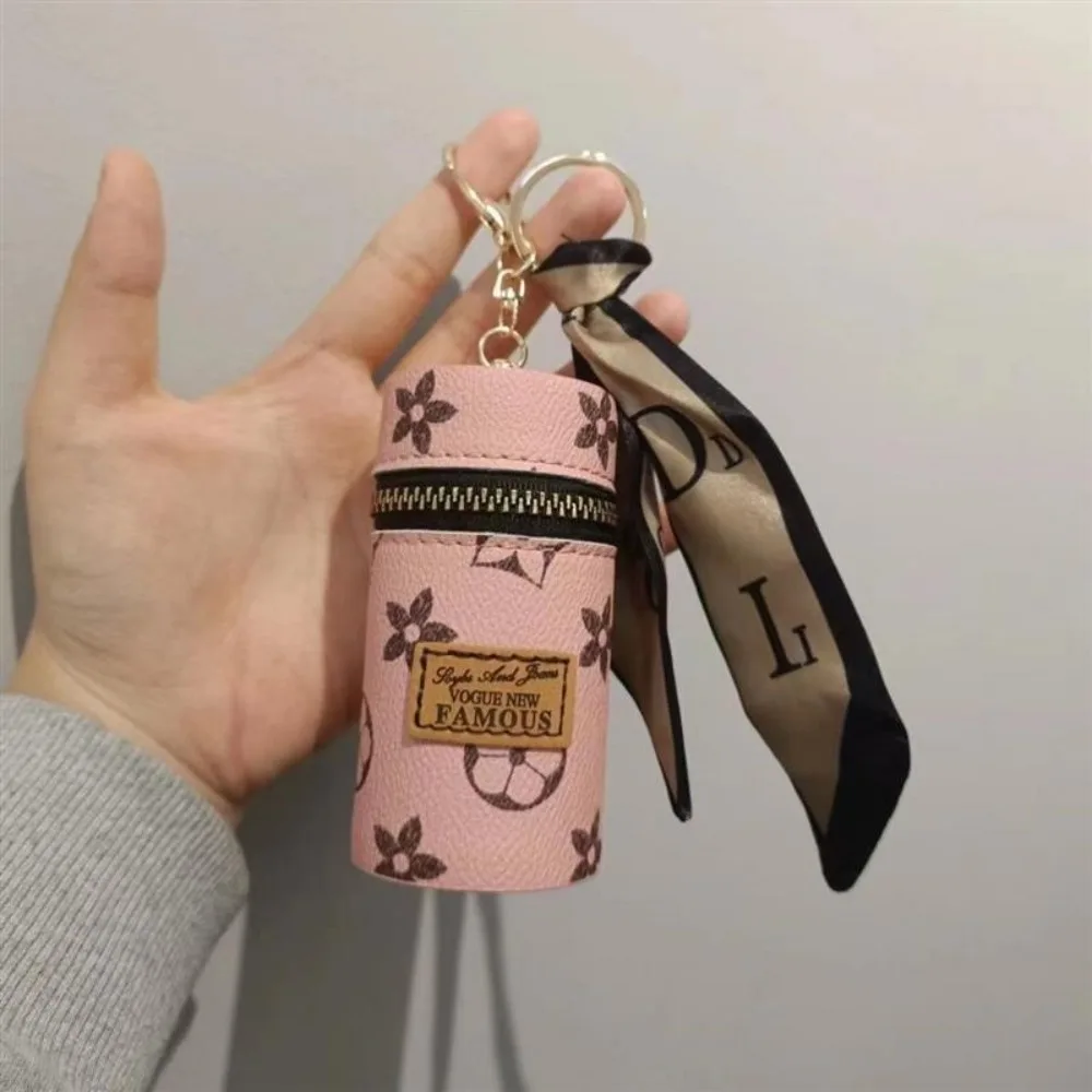 Monogram Keychain Leather - Pochette cylindrique mini pour rouge à
