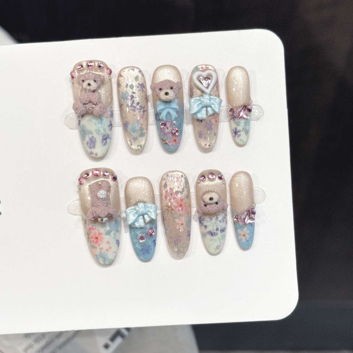Pressed Flower Art - 10 pièces de décorations d'ongles ovales