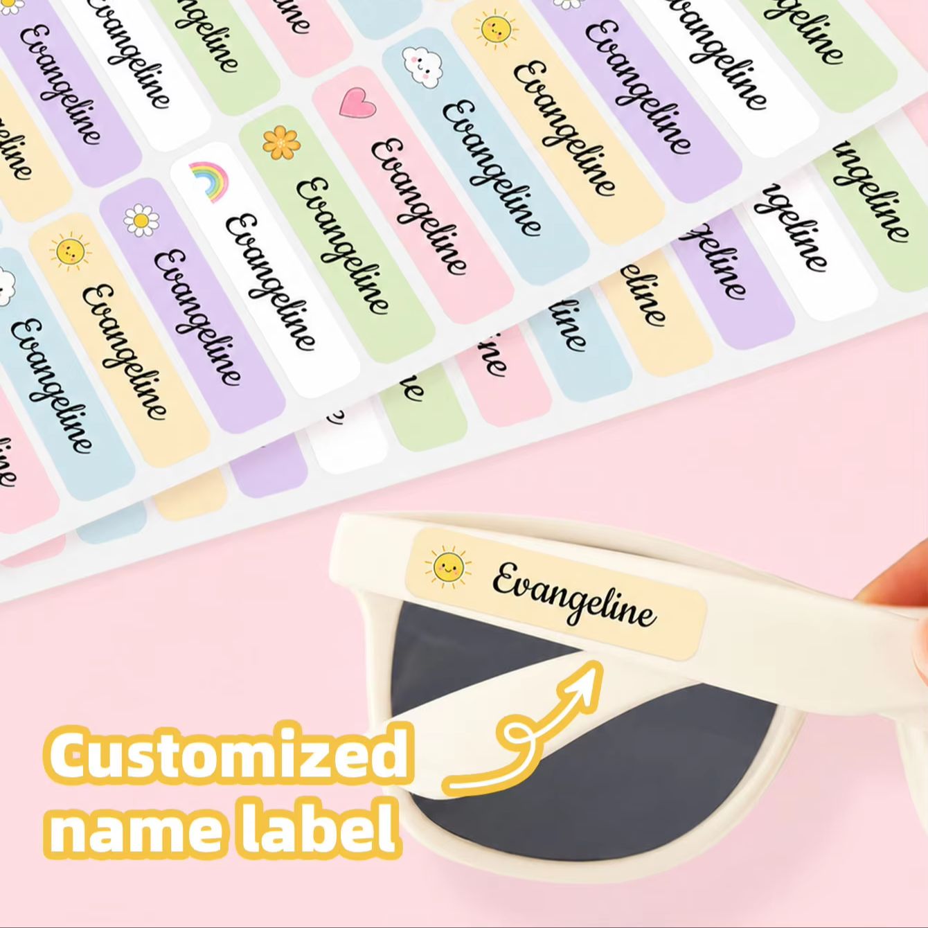 Personalized Name Box - Autocollants personnalisés avec nom, étiquettes nominatives