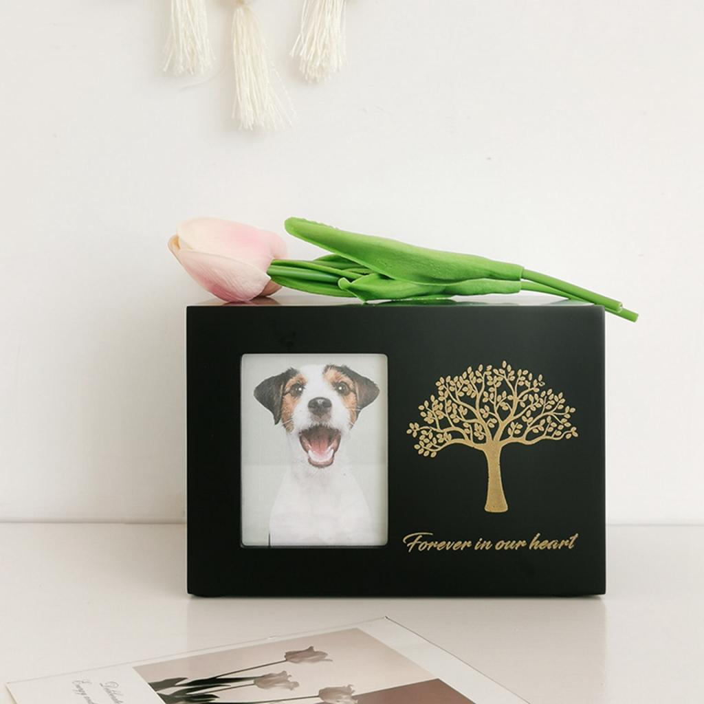 Engraved Wood Frame - Urne funéraire pour chiens avec cadre