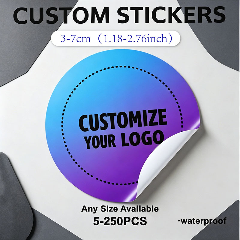 Personalized Name Box - Autocollants ronds personnalisés avec votre logo,