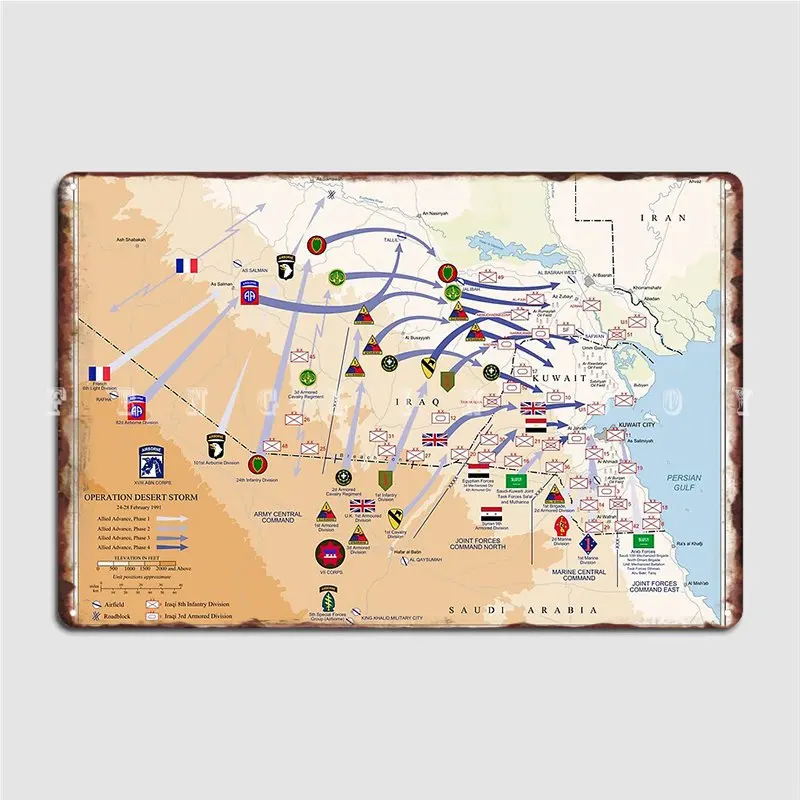 Custom Map Poster - Opération des tempêtes du désert carte