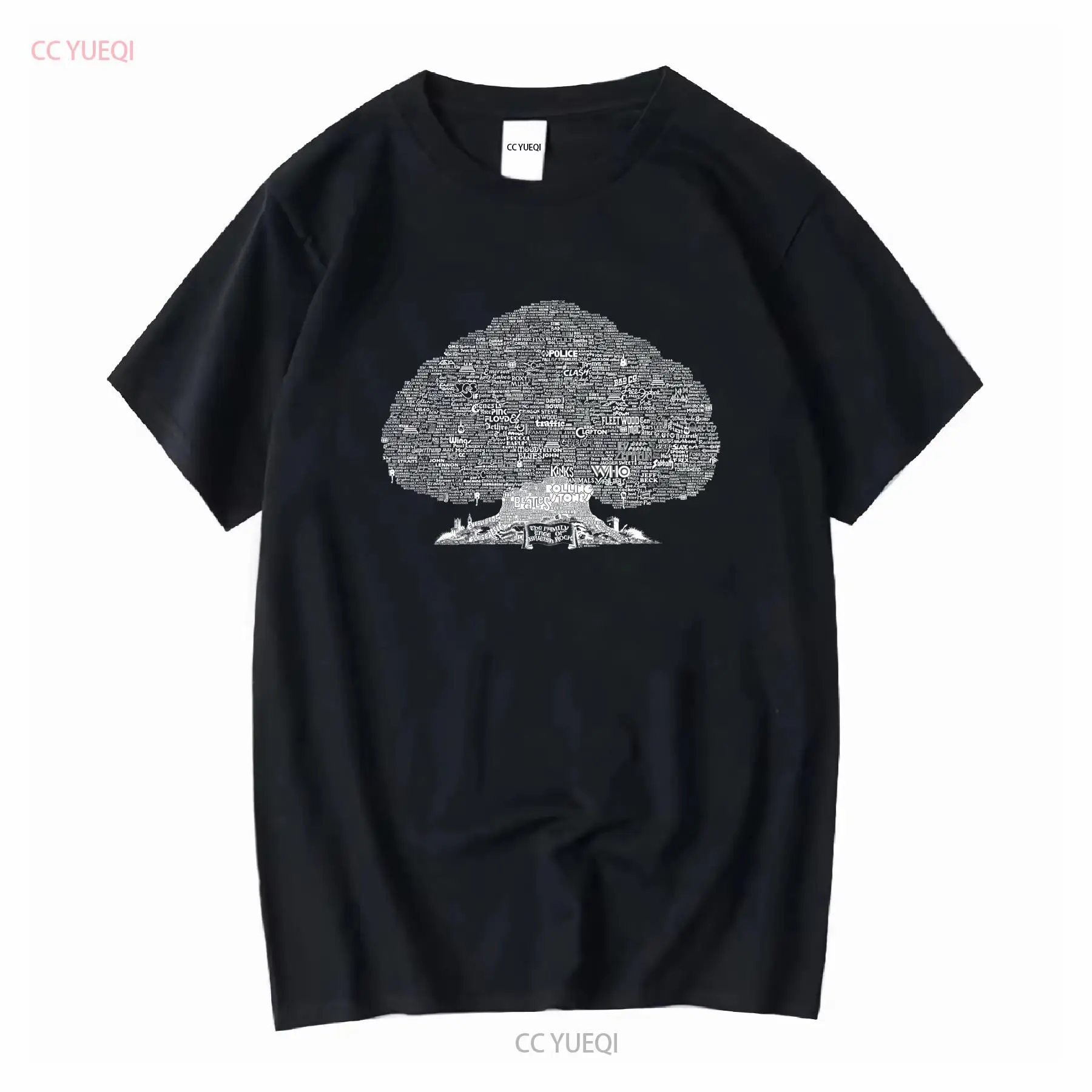 Family Tree Print - T-shirt Family Tree Of British Rock