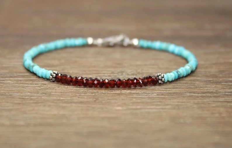 Coordinates Bracelet - Bracelet turquoise grenat et la belle