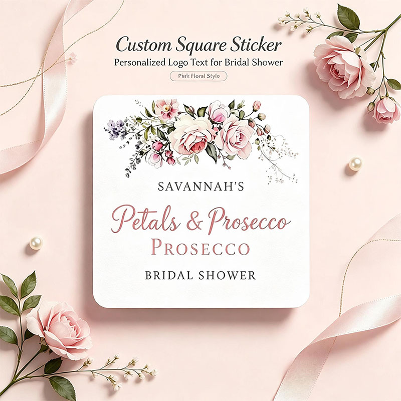 Personalized Name Box - Autocollants carrés personnalisés en forme de
