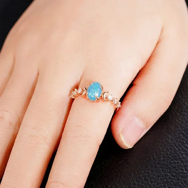 Bague ovale en pierre de lune, - Custom Night Sky avis et prix