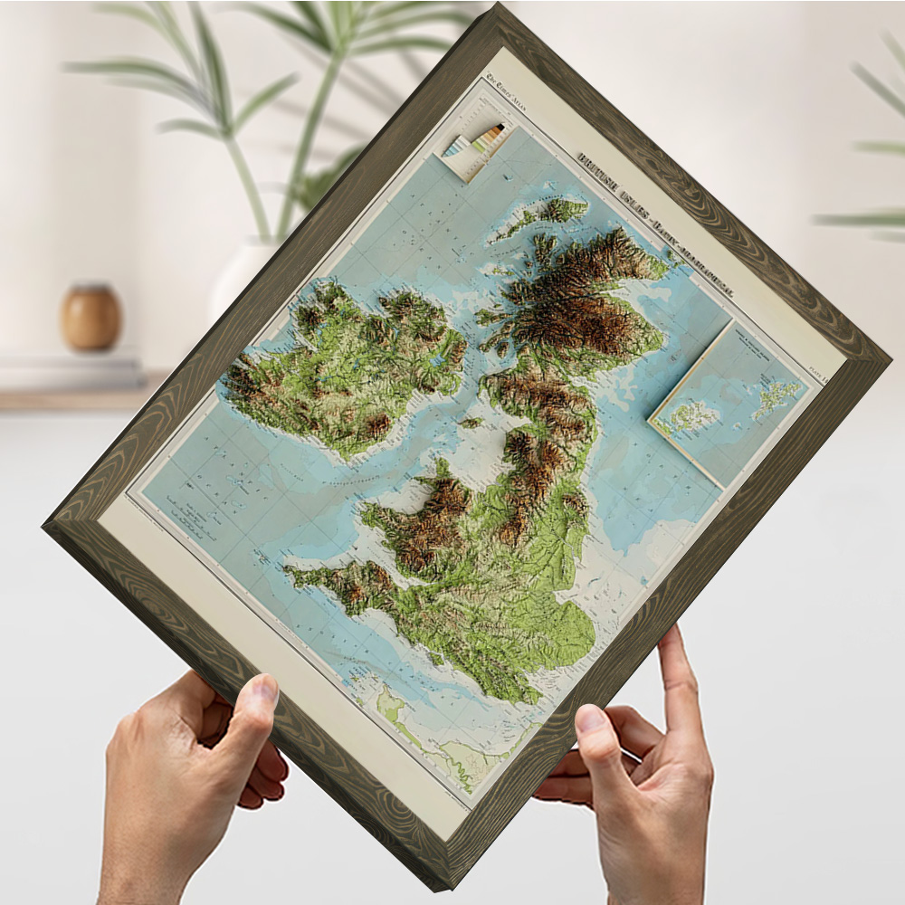 Carte en relief 3D des îles br - Custom Map Poster avis et prix