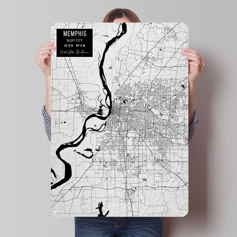 Memphis TN USA – panneaux en f - Custom Map Poster avis et prix