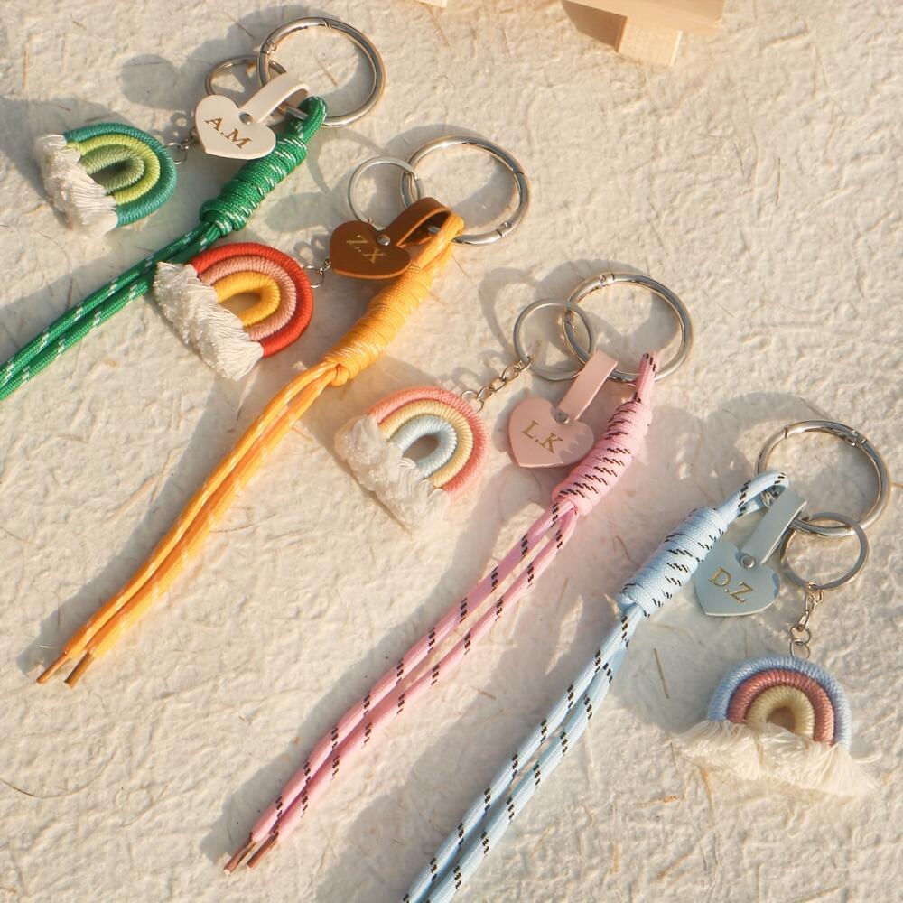 Porte-clés en macramé arc-en-c - Monogram Keychain Leather avis et prix