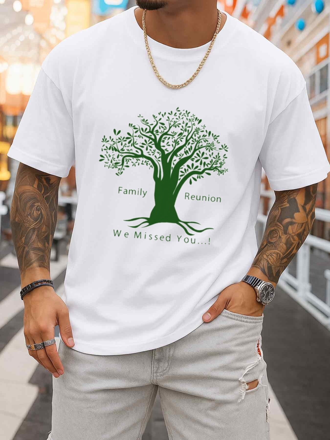 T-shirt à col rond pour homme  - Family Tree Print avis et prix