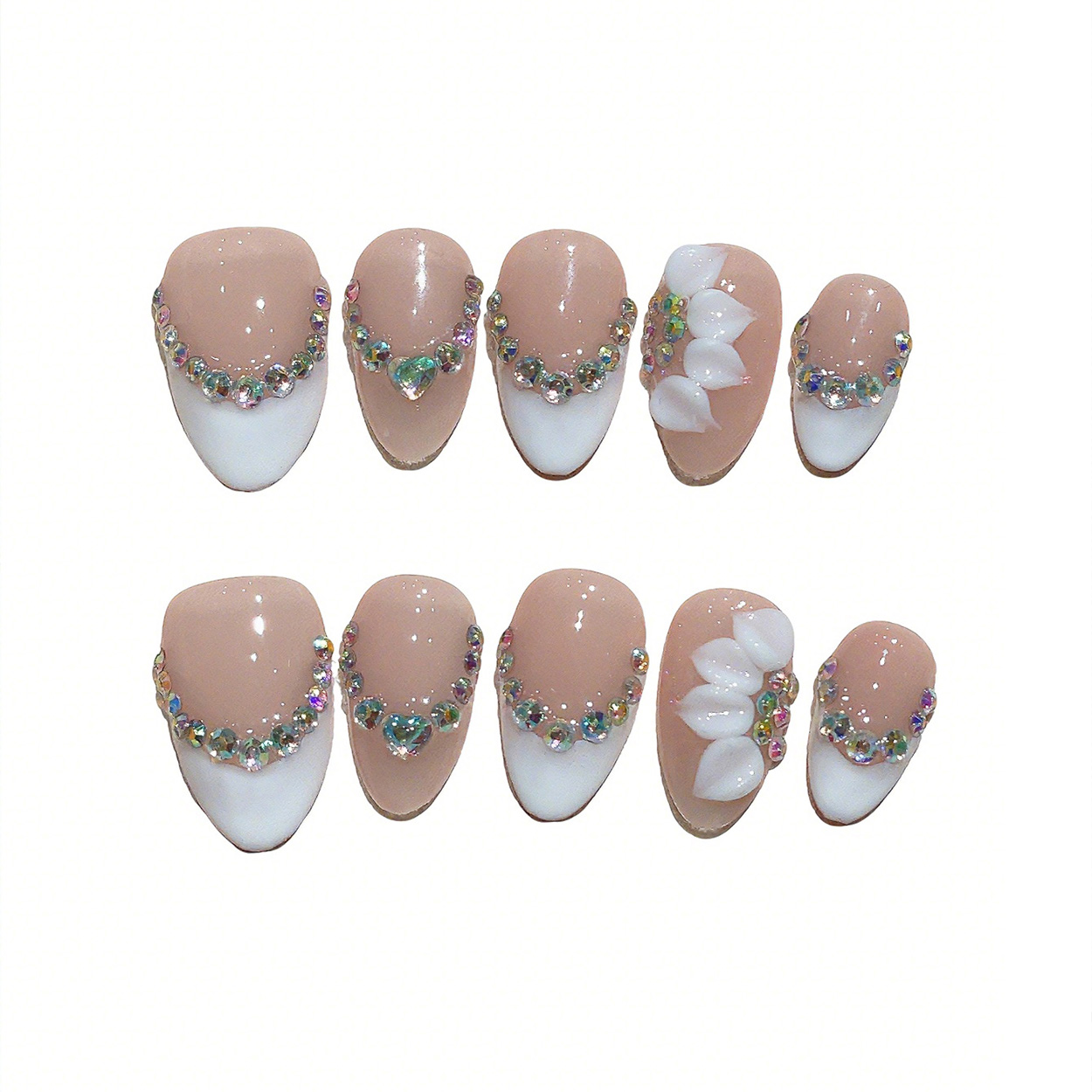 Kit de 10 faux ongles courts e - Pressed Flower Art avis et prix