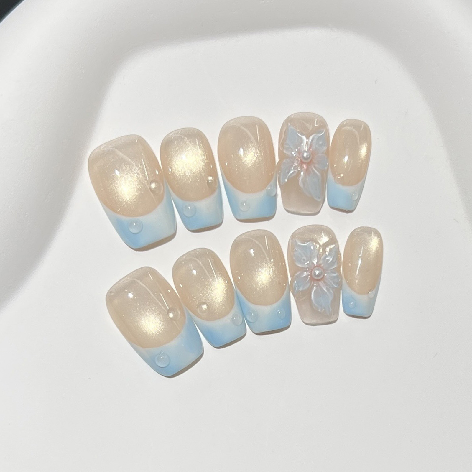 10 faux ongles carrés courts b - Pressed Flower Art avis et prix
