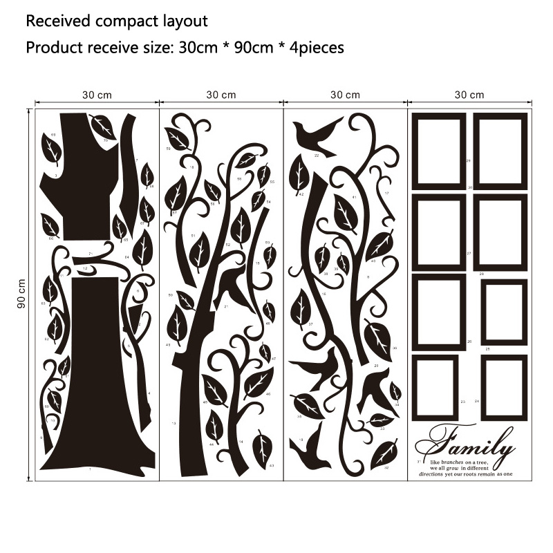 Grand autocollant mural en PVC - Family Tree Print avis et prix