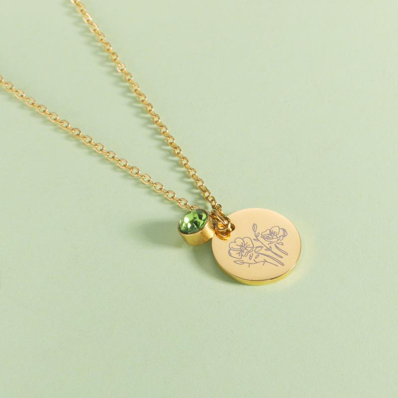 Collier en pierre de naissance - Birth Flower Necklace avis et prix