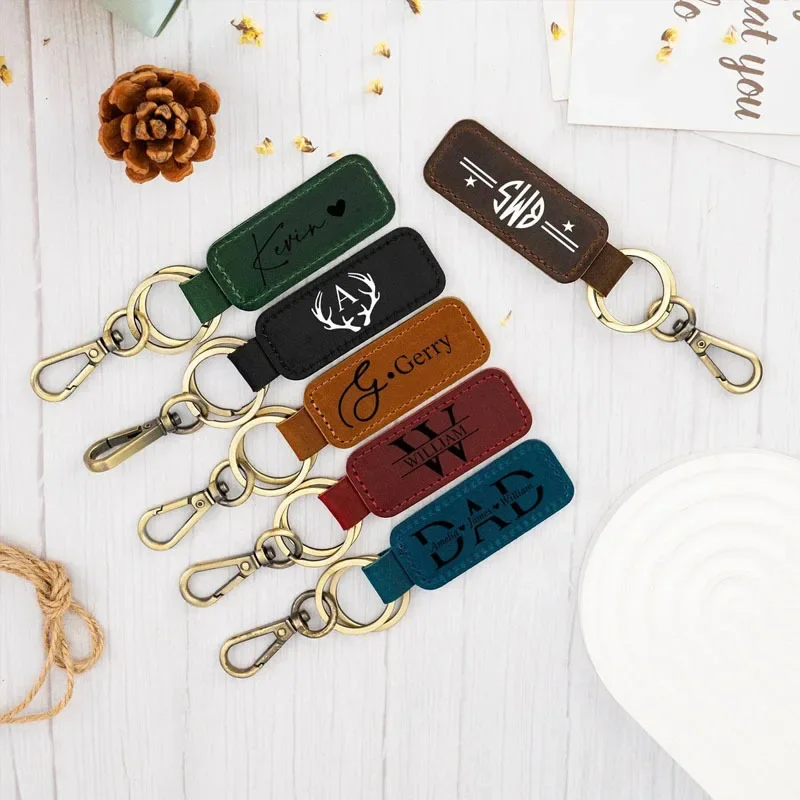 Porte-clés en cuir avec logo p - Initial Ring Custom avis et prix