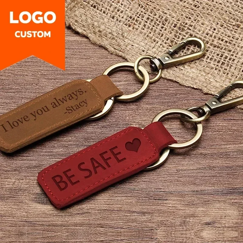 Porte-clés en cuir avec logo p - Initial Ring Custom avis et prix