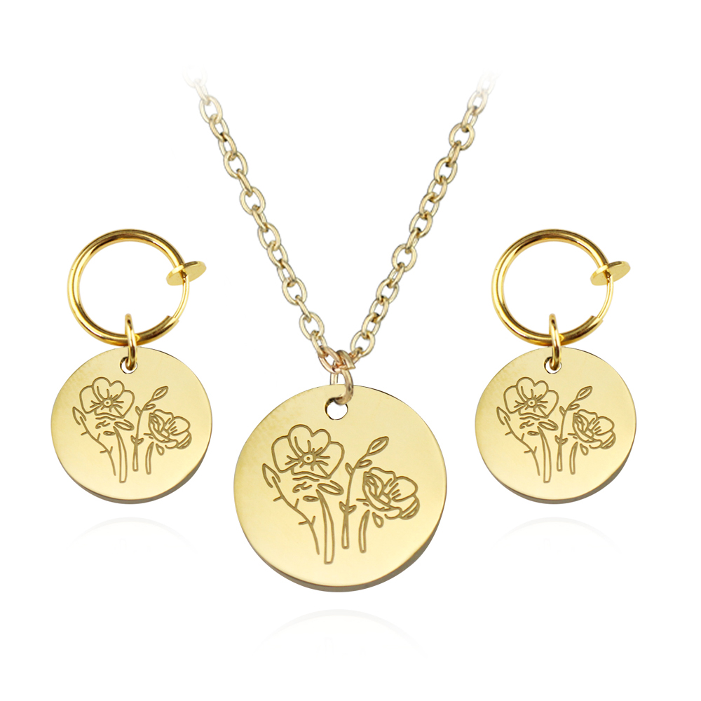 Collier ras de cou et boucles  - Birth Flower Necklace avis et prix
