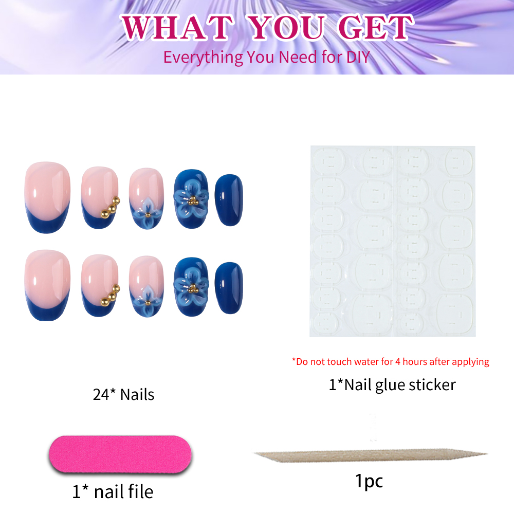 24 autocollants pour ongles en - Pressed Flower Art avis et prix