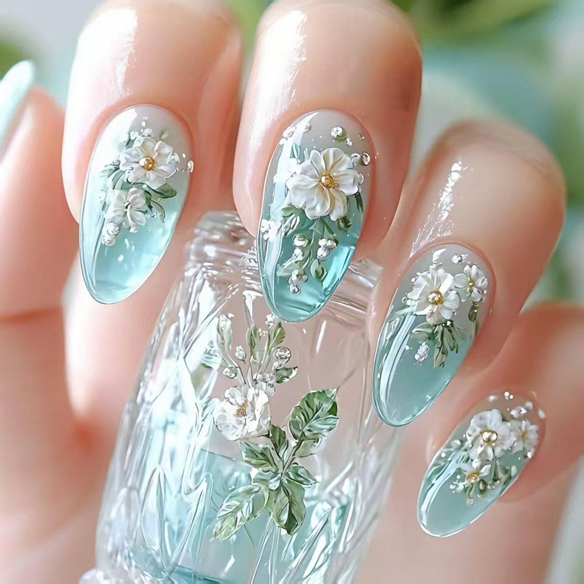 Faux ongles moyens pour femmes - Pressed Flower Art avis et prix