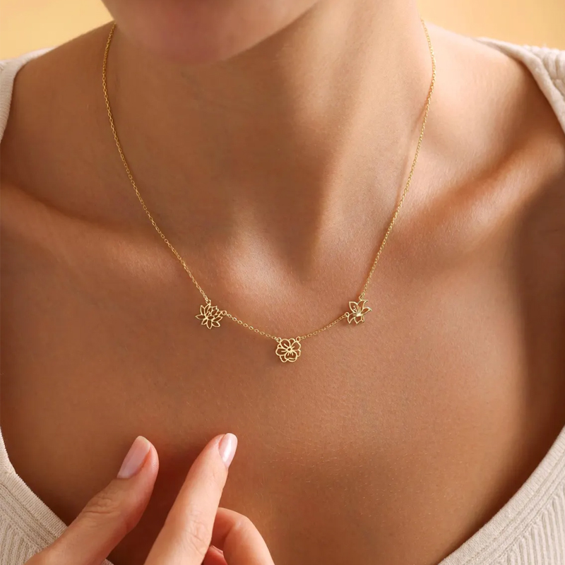 Collier de fleurs de naissance - Birth Flower Necklace avis et prix