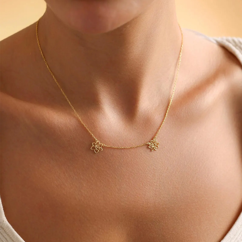 Collier de fleurs de naissance - Birth Flower Necklace avis et prix