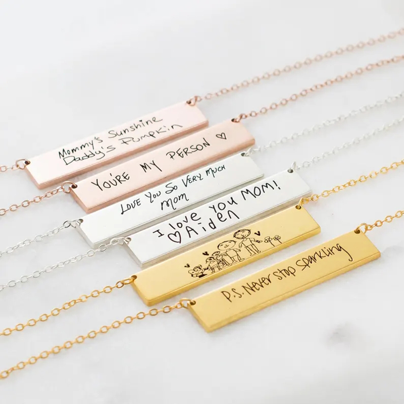 Collier pendentif personnalisé - Handwriting Necklace Bar avis et prix