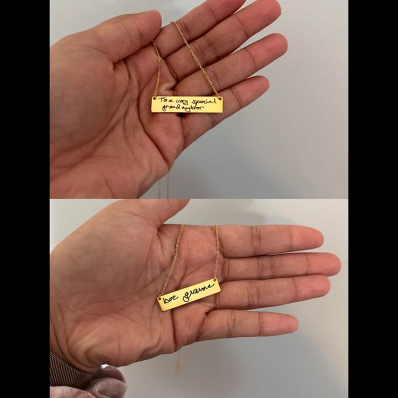 Collier pendentif personnalisé - Handwriting Necklace Bar avis et prix