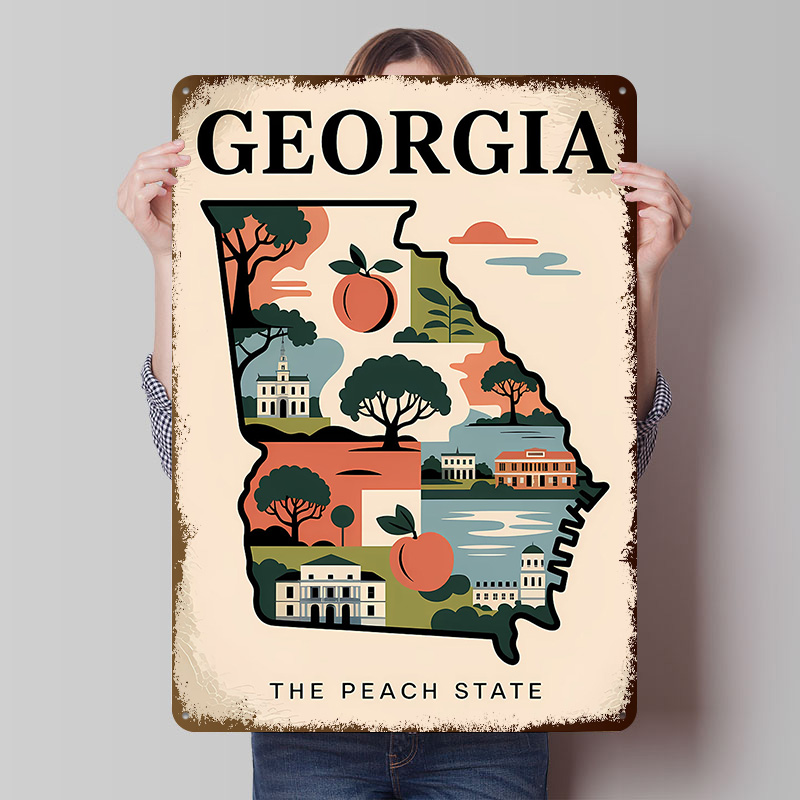 Géorgie : l'État de la pêche,  - Custom Map Poster avis et prix
