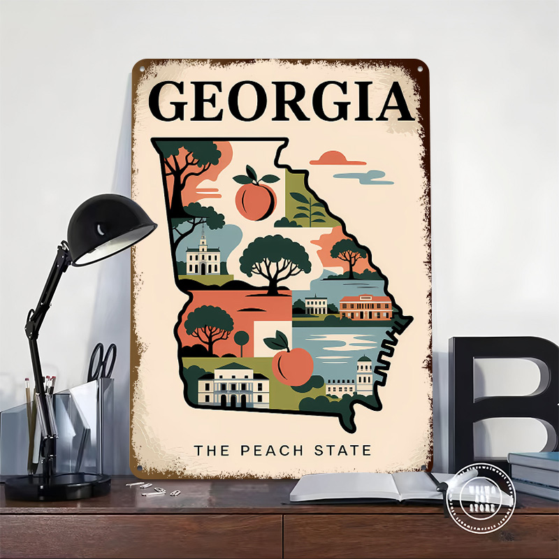 Géorgie : l'État de la pêche,  - Custom Map Poster avis et prix