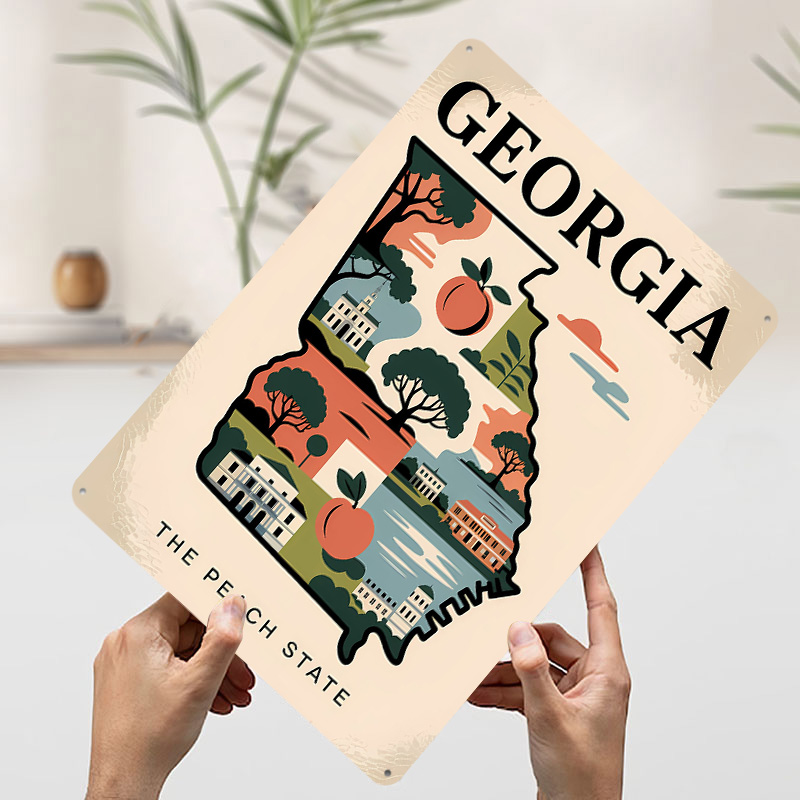 Géorgie : l'État de la pêche,  - Custom Map Poster avis et prix