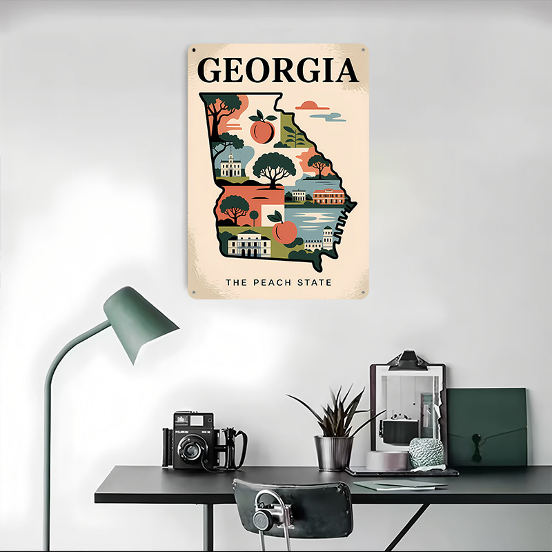 Géorgie : l'État de la pêche,  - Custom Map Poster avis et prix