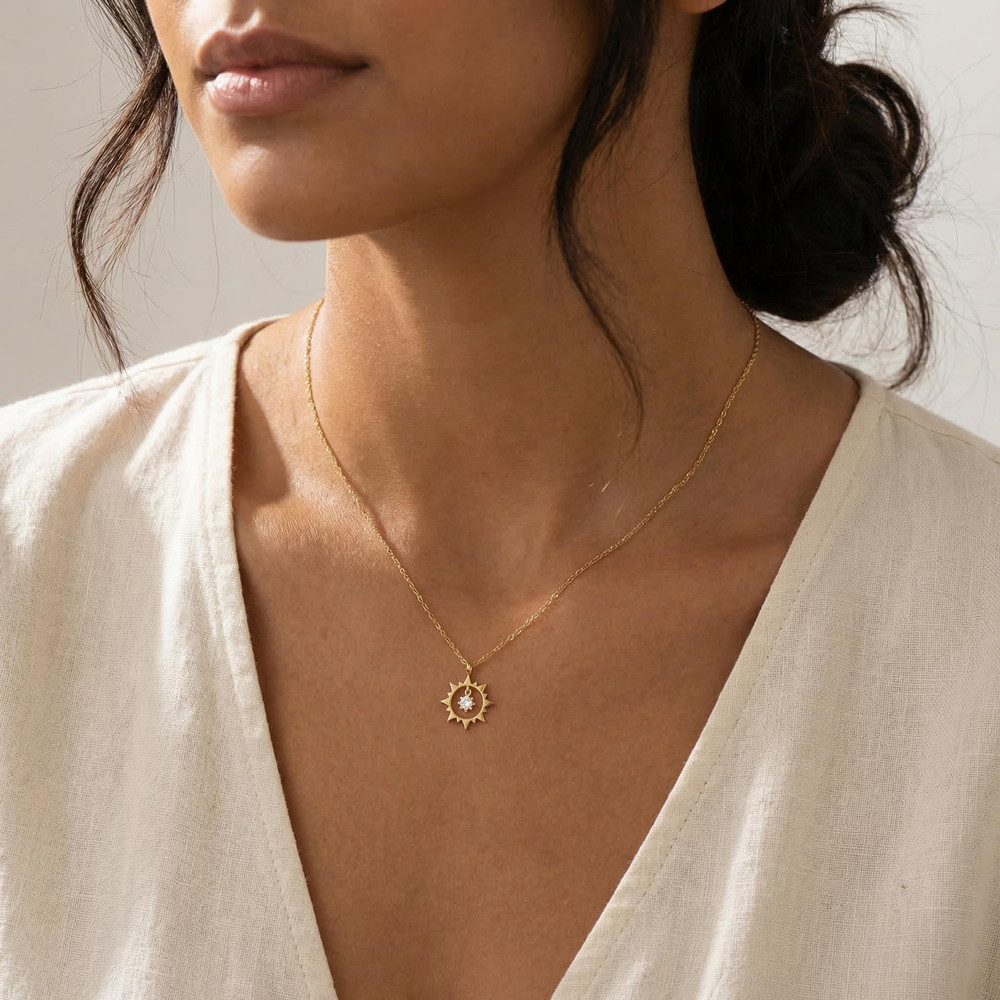 Collier soleil vintage personn - Birth Flower Necklace avis et prix