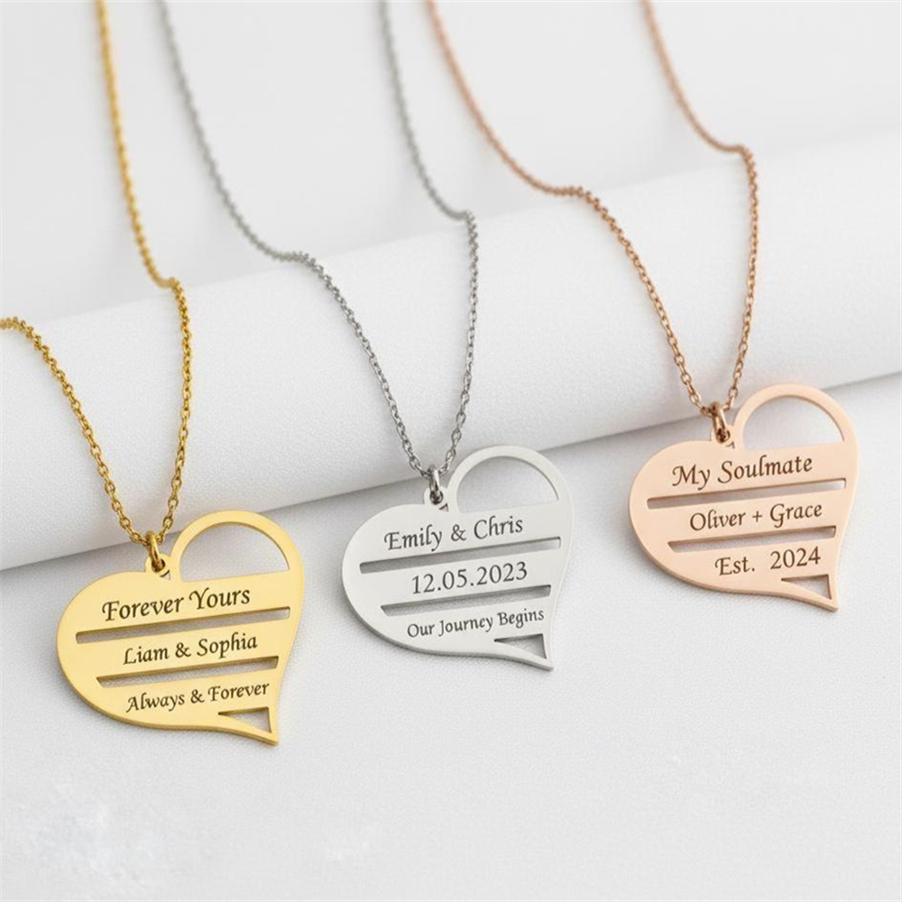 Collier coeur personnalisé en  - Birth Flower Necklace avis et prix
